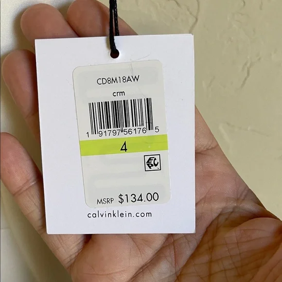 New! Calvin Klein Women's 4 Scuba Fit & Flare A Line Sleeveless White Dress - Picture 7 of 10